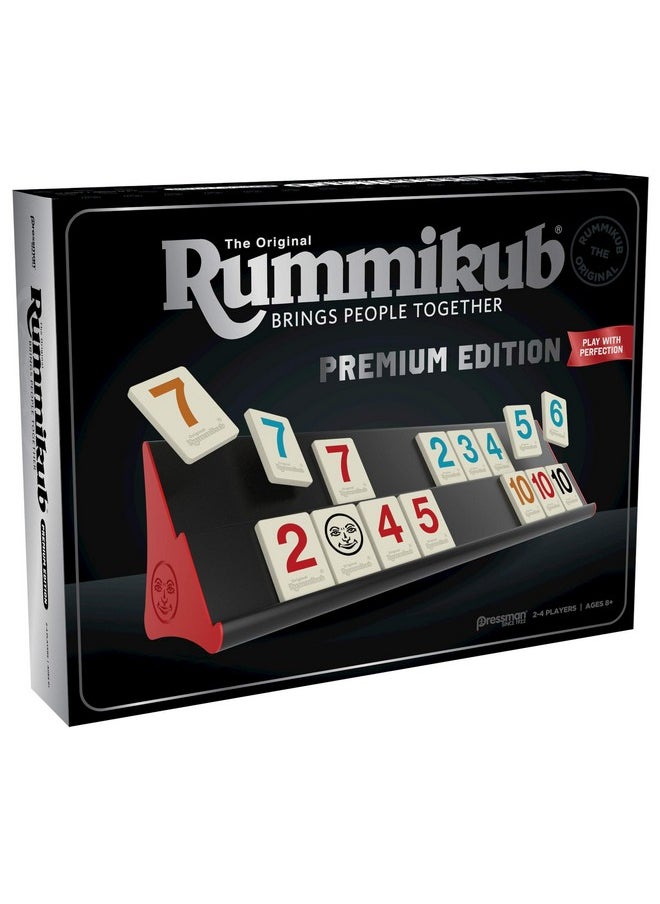 Pressman - Rummikub Premium Edition by Pressman - Features Racks - Large Number Engraved Tiles and a Storage Bag for The Ultimate Rummikub Experience by Pressman , Silver - Image 1