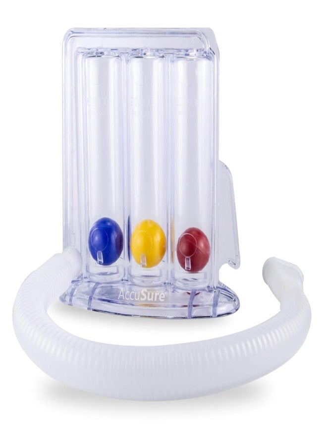 AccuSure 3 Ball Spirometer | Lung Exerciser | Respiratory Exerciser | Breathing Exercise | Respirometer | Breath Measurement System | Deep Breathing Lung Exerciser | Washable, Hygienic & Detachable - Image 1