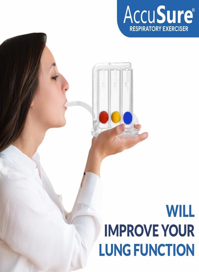 AccuSure 3 Ball Spirometer | Lung Exerciser | Respiratory Exerciser | Breathing Exercise | Respirometer | Breath Measurement System | Deep Breathing Lung Exerciser | Washable, Hygienic & Detachable - Image 4