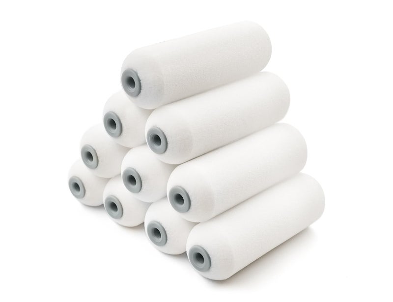 ROLLINGDOG Foam Paint Roller4 Inch Foam RollerSmall Paint Roller Covers for Painting Walls or FurniturePack of 10