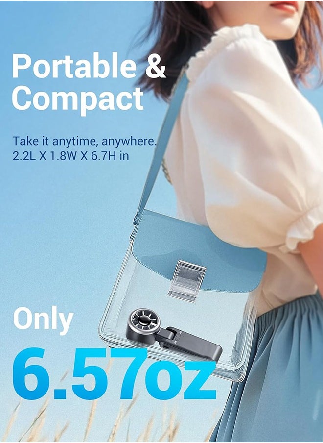 Sweet Life - Portable Handheld Turbo Fan, 5 Gear Wind Hand Fan, 5000mAh Battery Personal Fans Portable Rechargeable, 20 Hours Pocket Fan, 3 IN 1 Hand Held Fan, Portable Fan for Travel/Outdoor/Indoor(Black) - Image 1