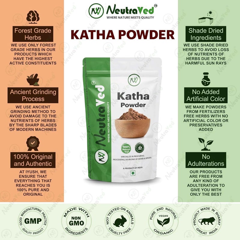 NeutraVed Natural Katha Powder Enriched with Essential Nutrients ChemicalFree Strengthens Follicles Reduces Hair Fall Promotes Healthy Growth Ideal for All Hair Types 250 g - Image 4