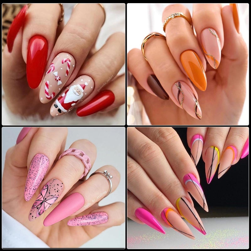 Cycullinyt 550pcs Stiletto Soft Gel Nail Tips, 11 Sizes Medium Stiletto Nails Full Cover Acrylic Press on False Nail Tips No Trace for Beginners and Professional Home Salon DIY - Image 2