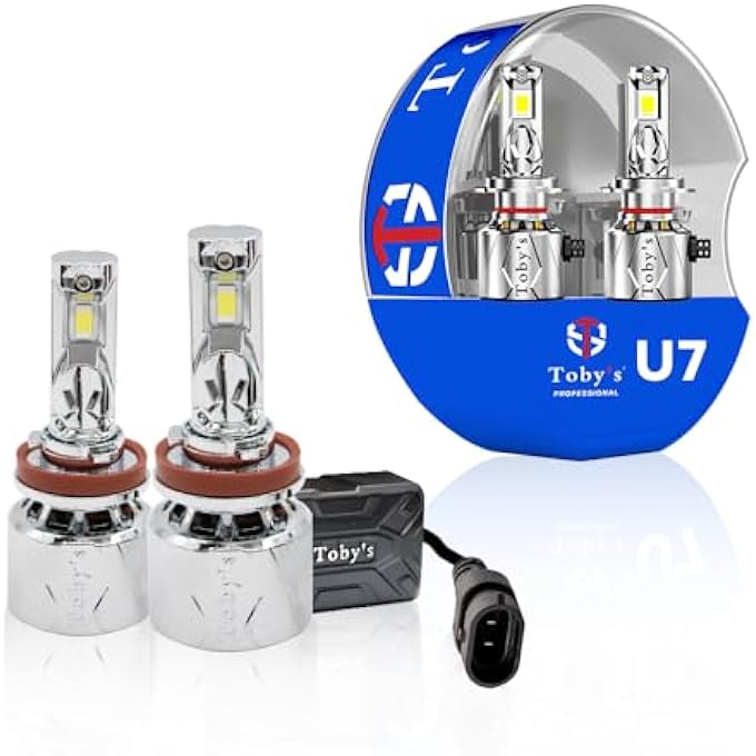 توبيز مجموعة مصابيح أمامية LED أصلية مختبرة بقوة 120 واط من U7 H11، لون ساطع 12000 لومن، درجة حرارة 6000 كلفن - Image 2