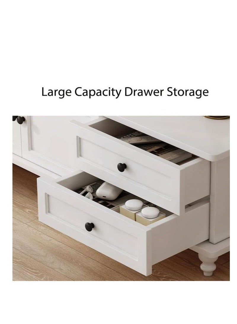 جولدن حامل التلفزيون، طاولة التلفزيون الحديثة، حامل التلفزيون وحدة التلفزيون حجرة التلفزيون المفتوحة مع أرفف التخزين مكتب التلفزيون متعدد الوظائف لمركز الترفيه وسائط الألعاب غرفة المعيشة المنزلية (140CM مكت - Image 3