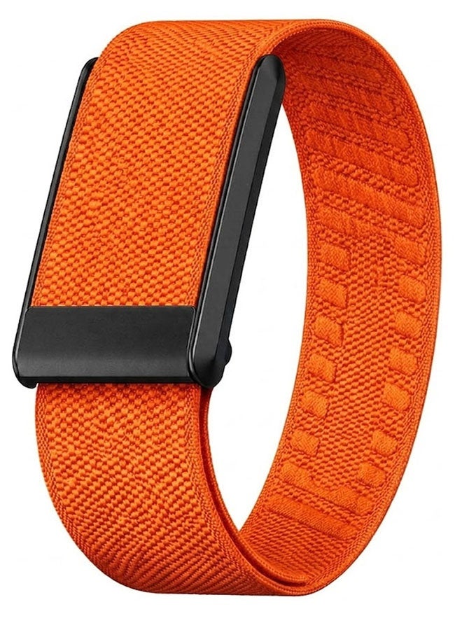 CATANES Woven Nylon Strap Compatible with Whoop 5.0, Adjustable Stretch Sport Band Replacement with Secure Quick-Clip Hardware, Breathable Athletic Wristband for Men and Women - Orange with Black Connector - Image 1