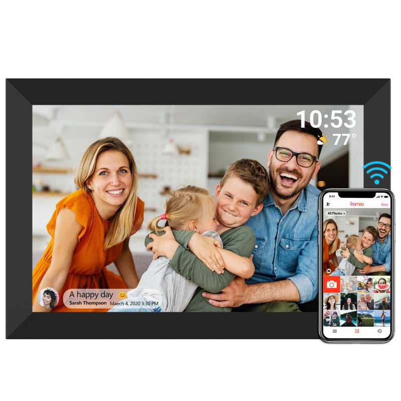 YENOCK FRAMEO Digital Photo Frame WiFi 32GB 10.1 Inch 1280x800 IPS Touch Screen Digital Picture Frame Easy Setup Share Photo or Video via Frameo APP - Image 1