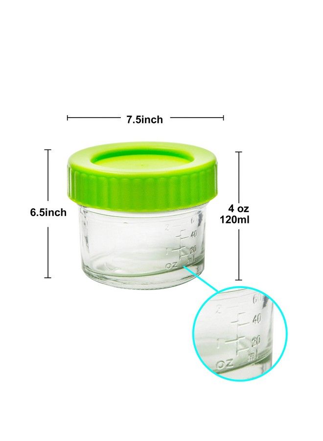 Youngever Glass Baby Food Storage 4 Ounce Stackable Baby Food Glass Containers With Airtight Lids Glass Jars With Lids 8 Assorted Colors (8 Pack) - Image 3
