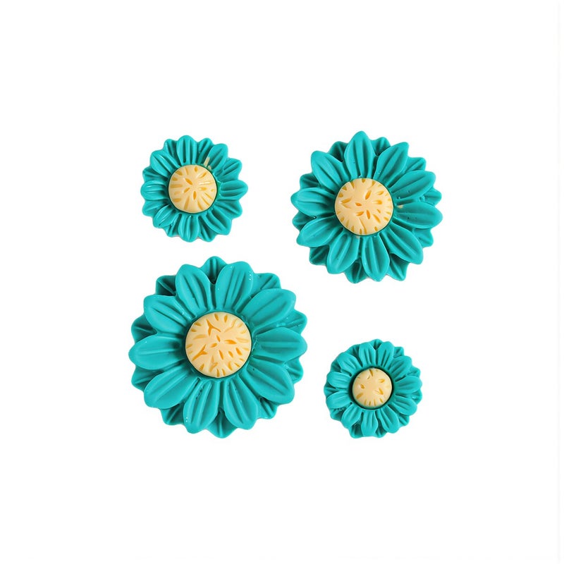 High Definition 3D Sunflower Resin Charms 18mm Scratch Resistant No Fade for Craft Making - Image 3