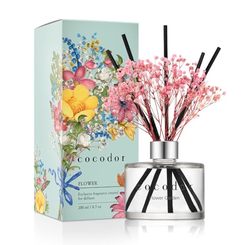COCODOR Preserved Flower Reed Diffuser/Flower Garden/6.7oz/1Pack / Home Fragrance Scent Essential Oil Stick Diffuser for Bedroom Bathroom Home Décor - Image 1