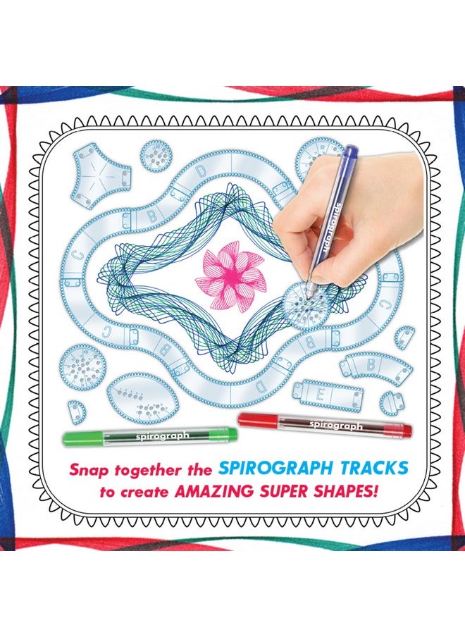 Spirograph Spirograph Super 50th Anniversary Set -Arts and Crafts, Kids Toys, Art Supplies, Craft Supplies, Drawing Kit, Spiral Art, Classic Gear Design Kit, Case, Pens, Design Sheet Included, Ages 8+  - Image 4