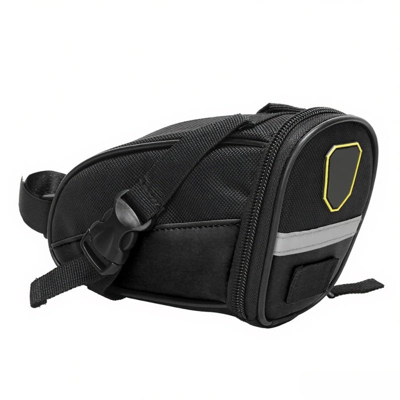 B-SOUL Bicycle Saddle Bag: 1680D Wear-Resistant Fabric - Secure Zipper Closure Compact Cycling Gear With Reflective Strip For Night Riding, Tool Storage & Easy Quick-Release Mounting - Image 2