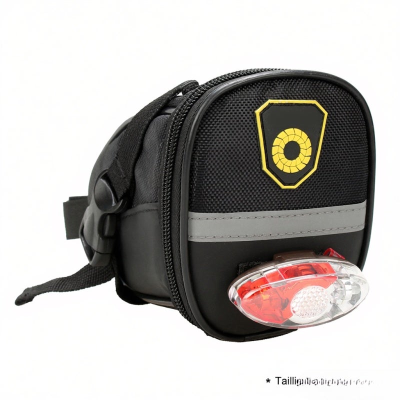 B-SOUL Bicycle Saddle Bag: 1680D Wear-Resistant Fabric - Secure Zipper Closure Compact Cycling Gear With Reflective Strip For Night Riding, Tool Storage & Easy Quick-Release Mounting - Image 5