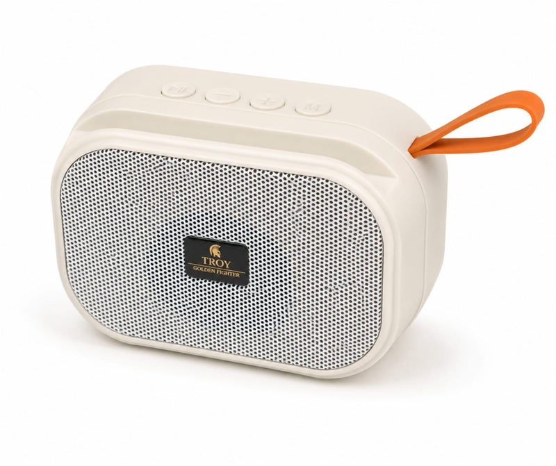 T48 Portable Wireless Bluetooth Speaker with USB Input, TF Card Slot, Karaoke Function, Rechargeable Battery, 5W Loud Speaker - Beige