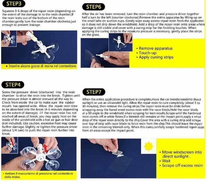 Rain-X Fix a Windshield Do it Yourself Repair Kit, for Chips, s, Bull's- Eyes and Stars - Image 5