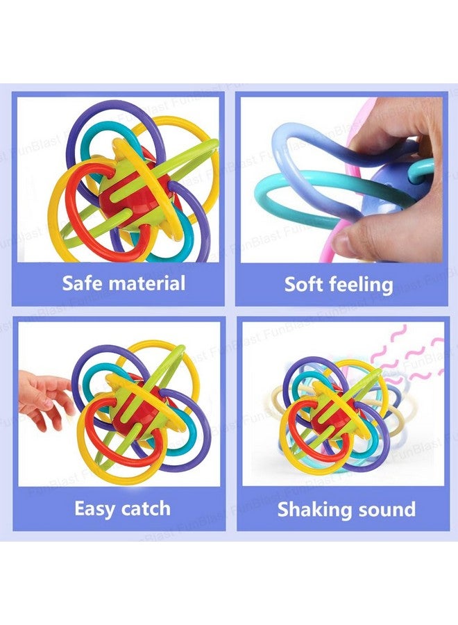 FunBlast Loops Teething Ring - Teether Rings With Rattle Sound Toys For New Born Baby, Silicone Rings Loop Teether For Baby, Infant Teething Ring Toys (Multicolor)  - Image 5