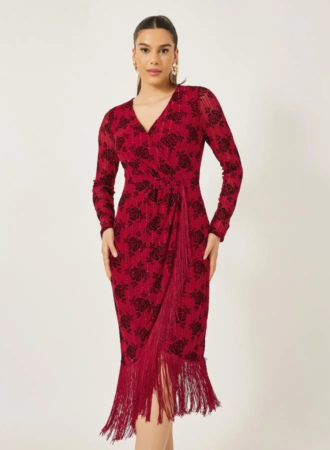 Styli Floral Fringe Dress