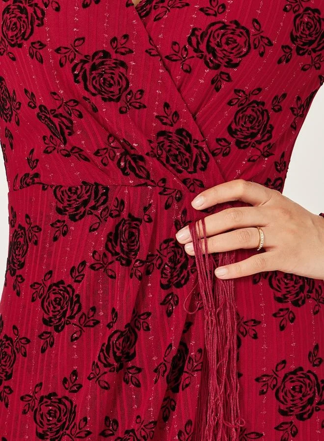Styli Floral Fringe Dress