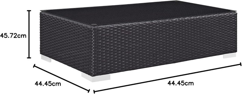 Modway Convene Wicker Rattan Outdoor Patio Side Table in Espresso - Image 3
