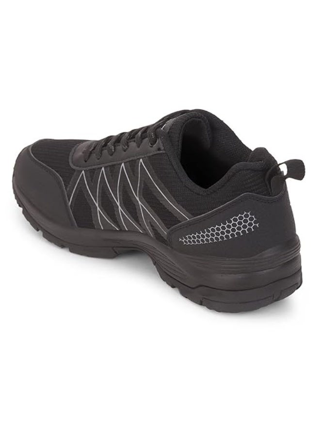 Liberty Leap7x MOUNTAIN2E Men Sports Lacing Running Shoes - Black  | Comfortable and Durable - Suitable for Lace-Up Walking, Gym, Jogging and Outdoor Shoes for Man - Cushioned Footbed - Image 2