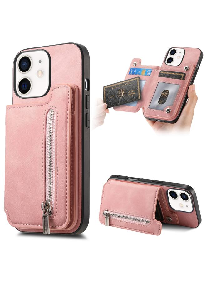 Zaboon Case For iPhone 12 / 12 Pro Retro MagSafe Zipper Wallet Card Bag Back Phone Case - Image 1
