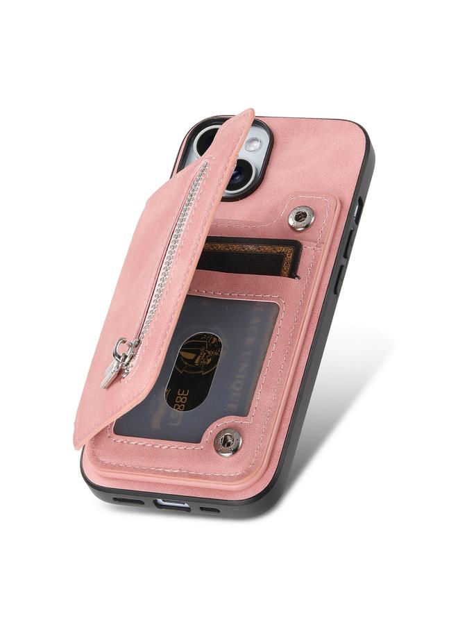 Zaboon Case For iPhone 12 / 12 Pro Retro MagSafe Zipper Wallet Card Bag Back Phone Case - Image 3