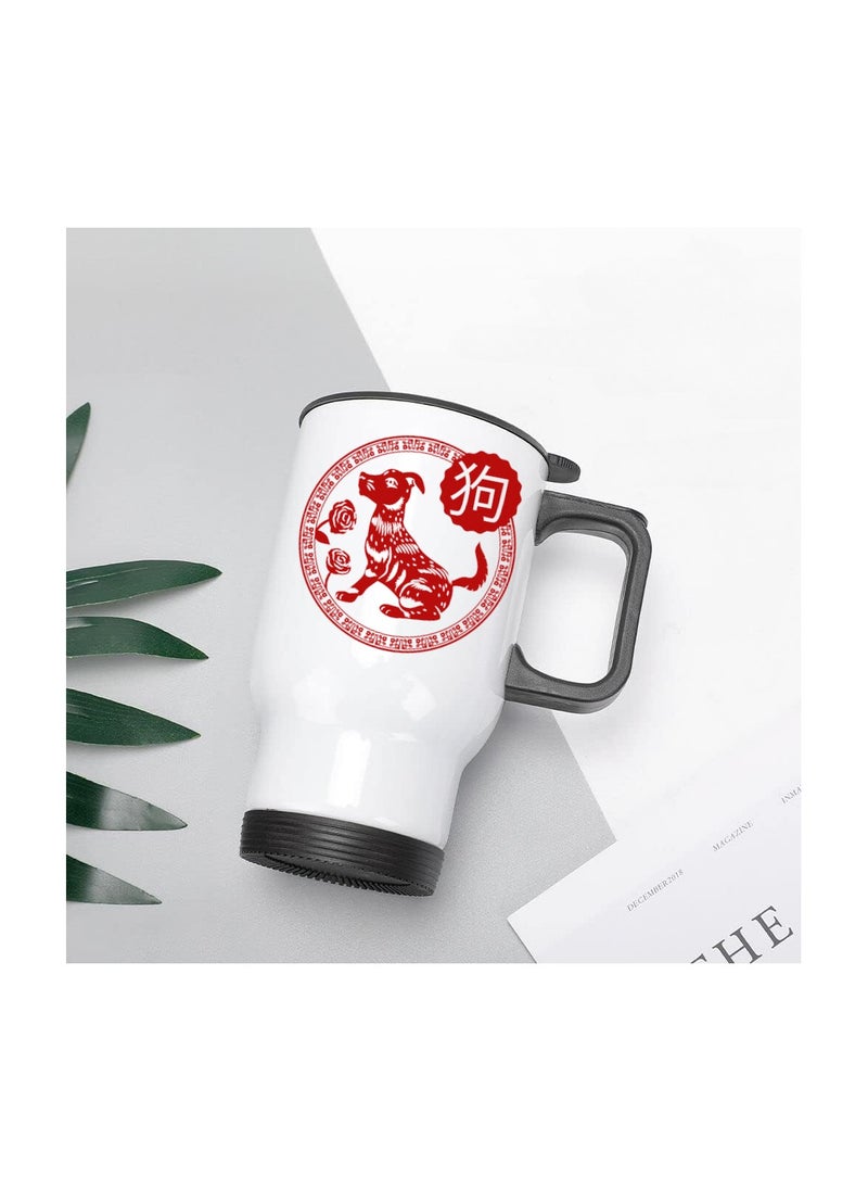 PRINTSHOP4ME - Chinese Zodiac Symbols Travel Mug–Insulated Stainless Steel Coffee Mug For Hot&Cold Drinks,Perfect For Commuting,Road Trips And Celebrate With Style–Leak-Proof Travel Mug - Image 1