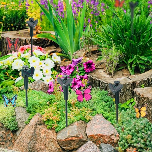 Rossesay 6 Pcs Solar Flying Butterflies Moving Fluttering Butterflies Waterproof Garden Stakes Decorations for Home Yard Pathway Garden Landscape Outdoor Indoor Centerpieces Decorations - Image 5