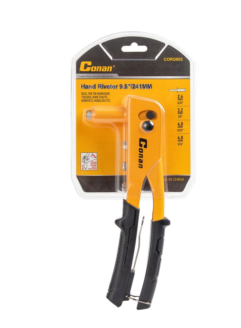 Conan 9.5" (241mm) Hand Riveter - Fits 2.4mm to 4.8mm Rivets - Model CORG602