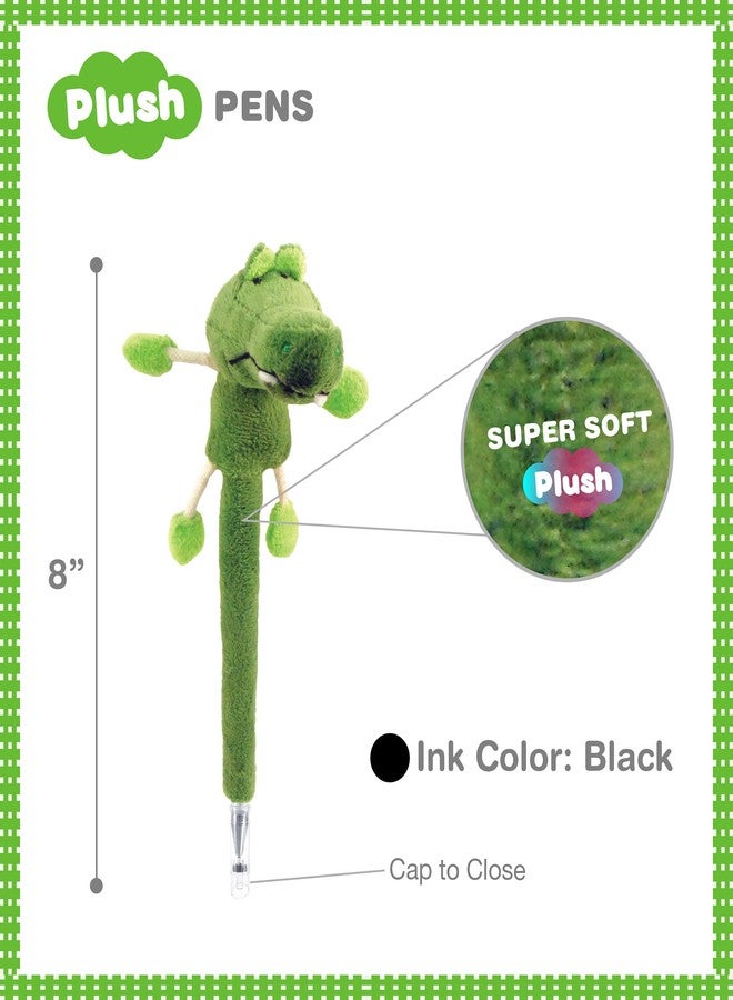 Puzzled DolliBu Green Alligator Plush Pen - Cute and Soft Wild Life Stuffed Animal Ballpoint Novelty Pen Toy, Writing Pen Instrument For School and Office - Image 2