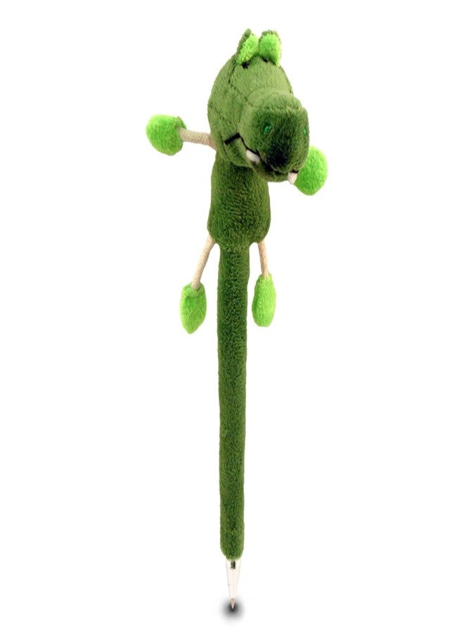 Puzzled DolliBu Green Alligator Plush Pen - Cute and Soft Wild Life Stuffed Animal Ballpoint Novelty Pen Toy, Writing Pen Instrument For School and Office - Image 1