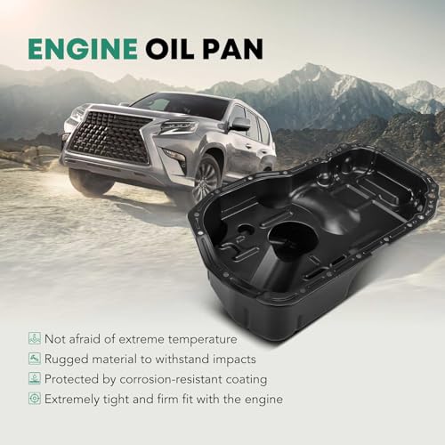 YHTAUTO Lower Engine Oil Pan with Drain Plug and Baffled Replacement for Mitsubishi Lancer 2004-2006(CS7A), Lancer 2004(CS7W), Outlander 2003-2006 FWD, L4 2.4L - Image 3