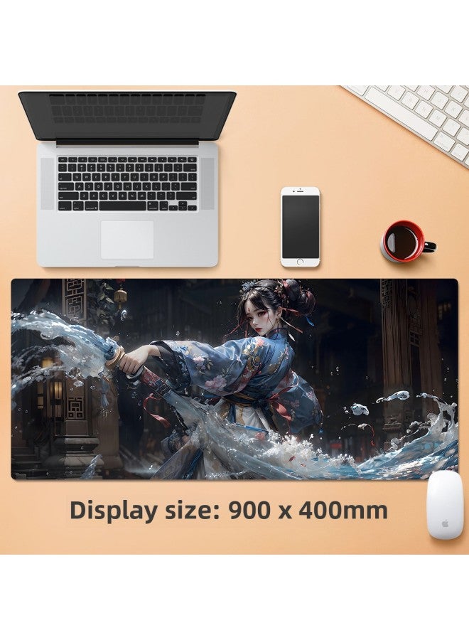 Computer Mouse Pad Oversized Keyboard Notebook To Figure Size E-sports Game Mouse Table Pad-Color:900x400mm-4mm-Pattern:Chocolate Color