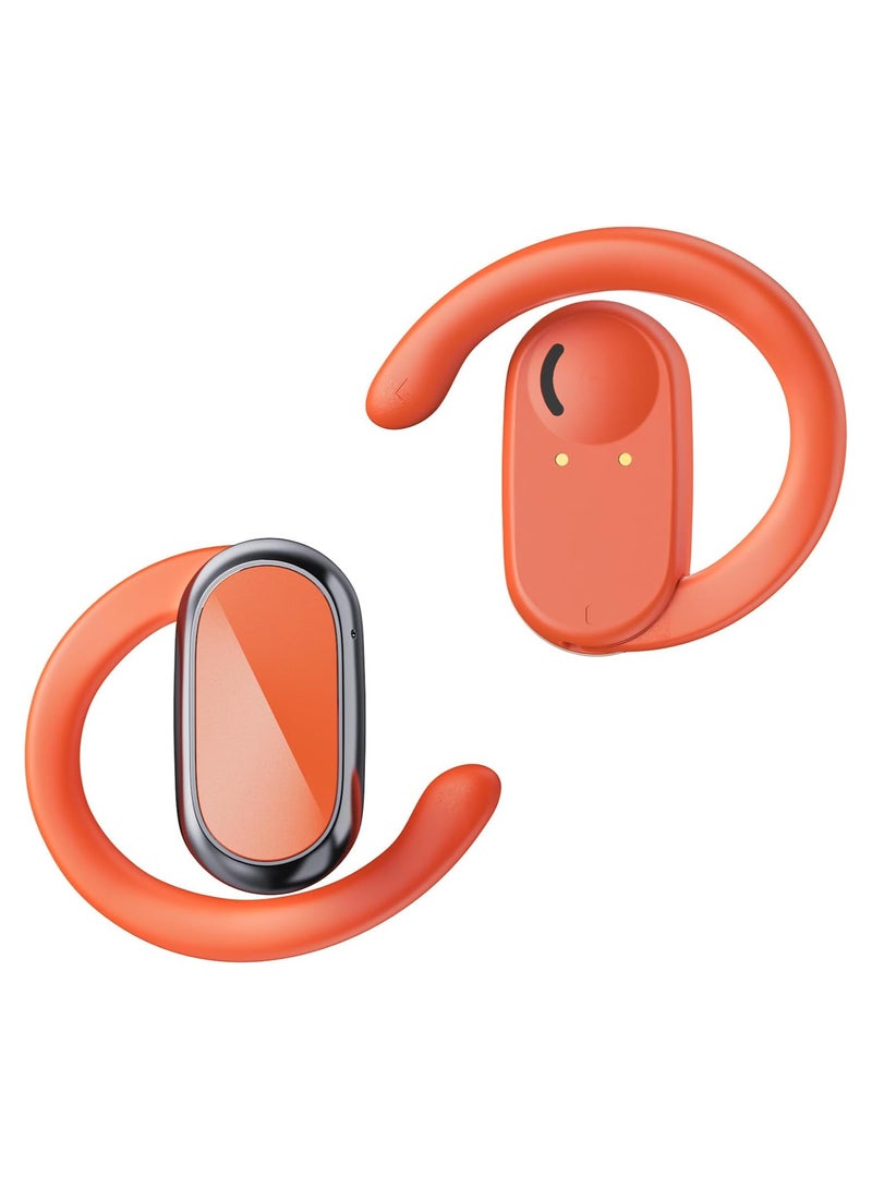 lekikpo Open Ear Headphones,360-Degree Panoramic Sound, DT4.0 Without Sound Loss,Air Conduction, 48H Range,LED Display,IPX7 Waterproof, Wireless Earbuds for Meeting, Driving,Traveling-Orange  - Image 3