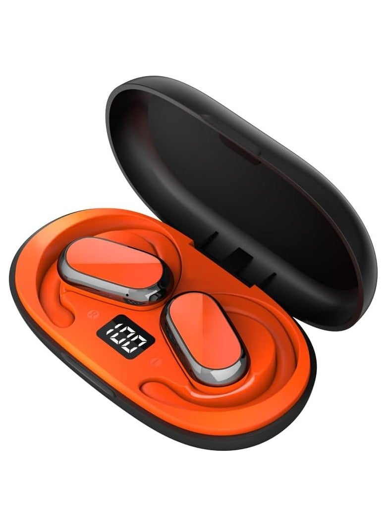 lekikpo Open Ear Headphones,360-Degree Panoramic Sound, DT4.0 Without Sound Loss,Air Conduction, 48H Range,LED Display,IPX7 Waterproof, Wireless Earbuds for Meeting, Driving,Traveling-Orange  - Image 2