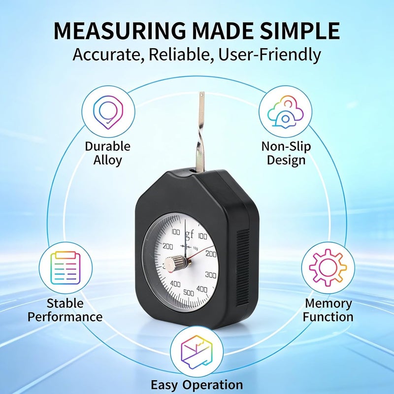 Dual Pointer Dial Tension, Pull Pressure Tester - 500-2 - High Precision Measurement, Durable Alloy Probe, Easy to Use for Mechanical and Electronic Pressure Testi - Image 5