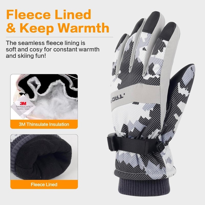 HZYH Winter Ski Gloves for Men and Women, Waterproof Windproof Snow Gloves with 3M Thinsulate and Touchscreen  Function - Image 2
