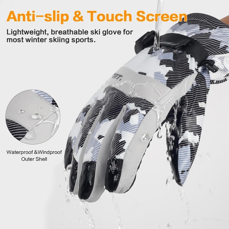 HZYH Winter Ski Gloves for Men and Women, Waterproof Windproof Snow Gloves with 3M Thinsulate and Touchscreen  Function - Image 3