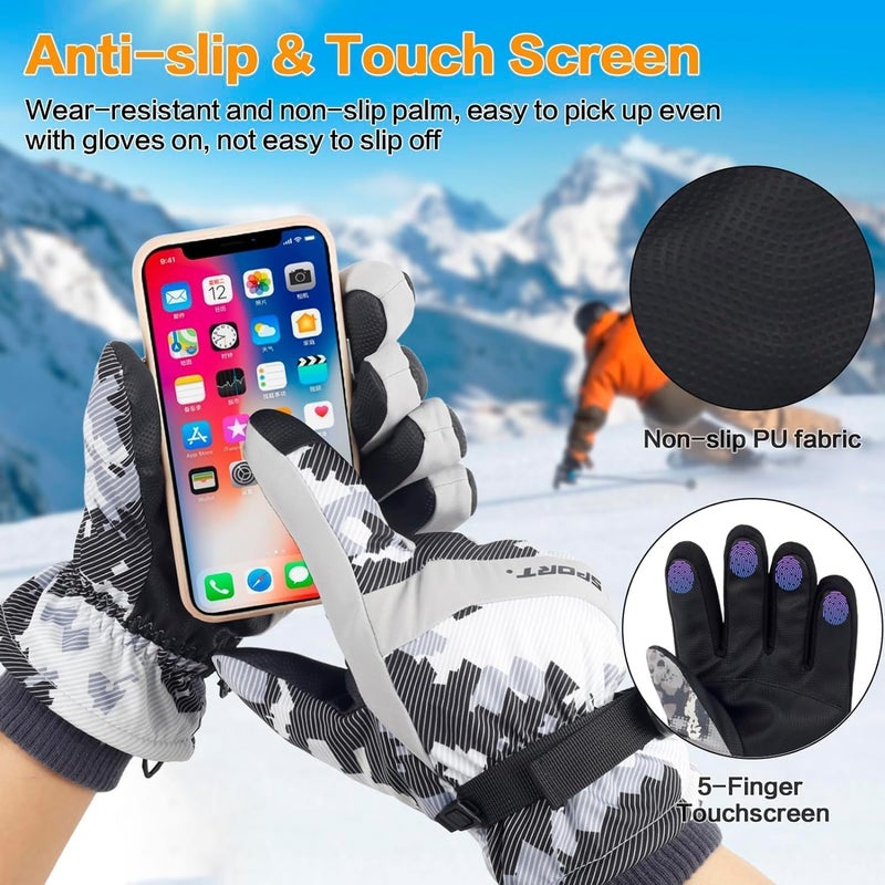 HZYH Winter Ski Gloves for Men and Women, Waterproof Windproof Snow Gloves with 3M Thinsulate and Touchscreen  Function - Image 5