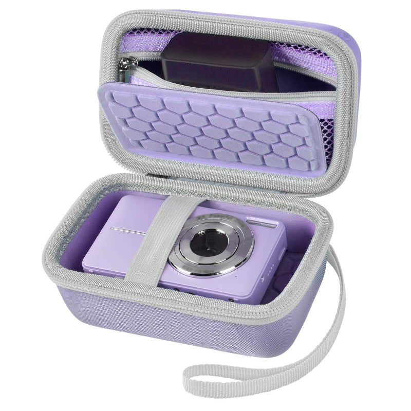 Comecase Digital Camera Carrying Case Compatible with Canon PowerShot G7 X Mark II/ G7X Mark III Digital 4K Vlogging Camera/for CAMKORY/for Lecran and More, Compact Small Camera Storage Bag for Kids (Purple) - Image 1