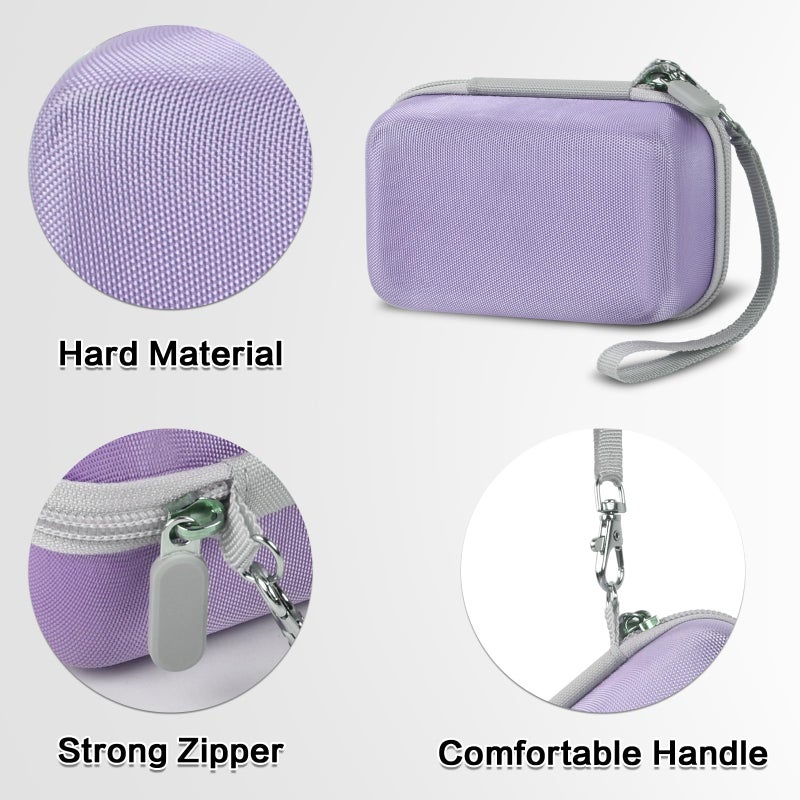 Comecase Digital Camera Carrying Case Compatible with Canon PowerShot G7 X Mark II/ G7X Mark III Digital 4K Vlogging Camera/for CAMKORY/for Lecran and More, Compact Small Camera Storage Bag for Kids (Purple) - Image 3