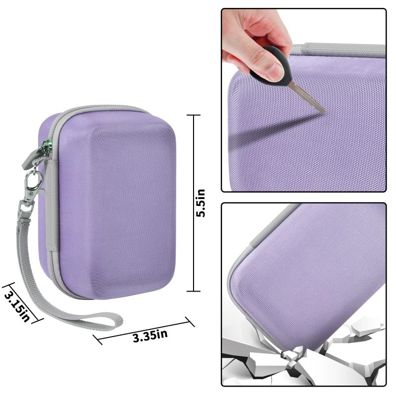 Comecase Digital Camera Carrying Case Compatible with Canon PowerShot G7 X Mark II/ G7X Mark III Digital 4K Vlogging Camera/for CAMKORY/for Lecran and More, Compact Small Camera Storage Bag for Kids (Purple) - Image 5
