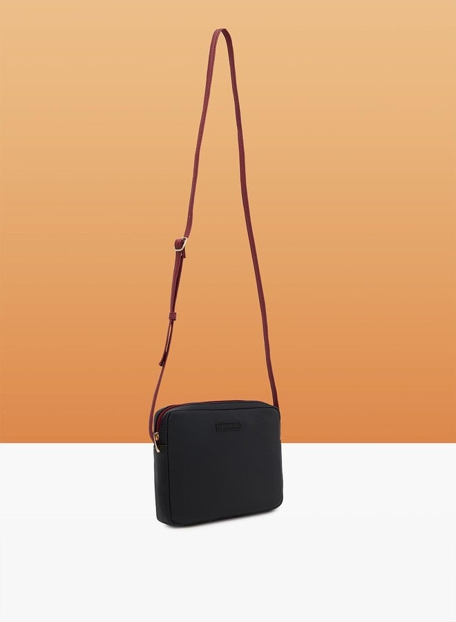 Caprese Maree Sling Small Black Bag for Women|Adjustable Strap for Comfortable Wear|Versatile Handbag for Everyday Use, Travel, and Special Occasions - Image 3