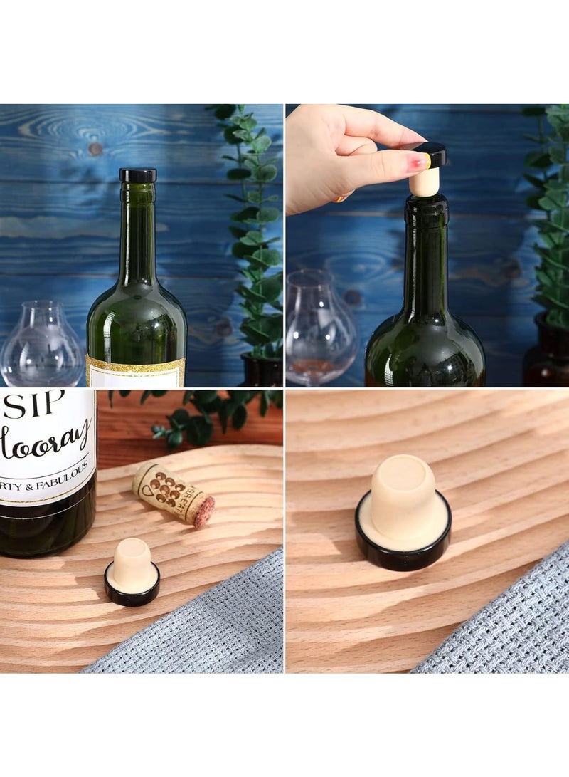 KASTWAVE T-shaped Stopper Cork Wine Stopper, Bottle Stoppers Reusable Wine Bottle Stopper, Wine Corks for Wine Bottles, Stopper Sealing Plug Bottle for Wine Beer Bottles DIY Craft (Black, 24 Pieces)  - Image 5