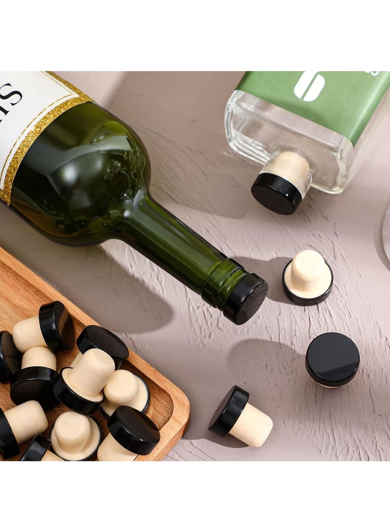 KASTWAVE T-shaped Stopper Cork Wine Stopper, Bottle Stoppers Reusable Wine Bottle Stopper, Wine Corks for Wine Bottles, Stopper Sealing Plug Bottle for Wine Beer Bottles DIY Craft (Black, 24 Pieces)  - Image 3
