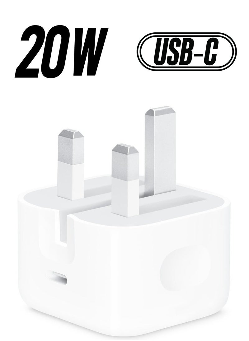 BGM Fast Charger Plug, 20W USB C Fast Charger with 2M Cable for iPhone 14 13 12 Pro Max/Mini/Plus,Pad Pro,USBC PD Wall Charging Plug UK Type C Power Adapter and 6FT Cord  - Image 1