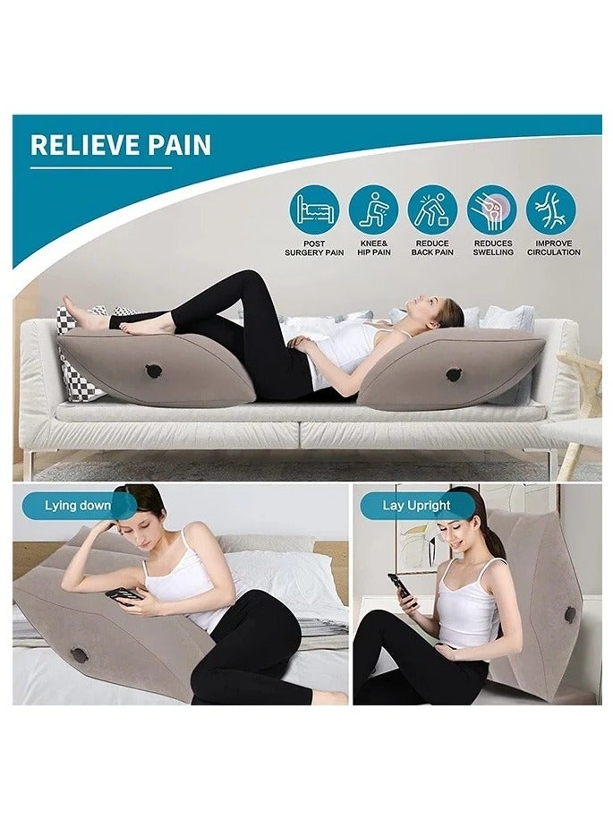 Inflatable Leg Elevation Pillow ,Leg Pillow for Sleeping Wedge Pillow Leg Rest Pillow with Inflatable Bag, Relax Muscle Relieve Pain in Back Legs Knees After Surgery Improve Blood Circulation - Image 3