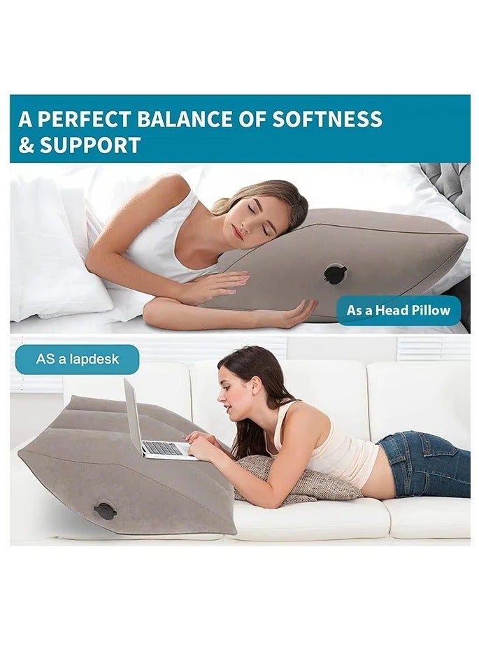 Inflatable Leg Elevation Pillow ,Leg Pillow for Sleeping Wedge Pillow Leg Rest Pillow with Inflatable Bag, Relax Muscle Relieve Pain in Back Legs Knees After Surgery Improve Blood Circulation - Image 5