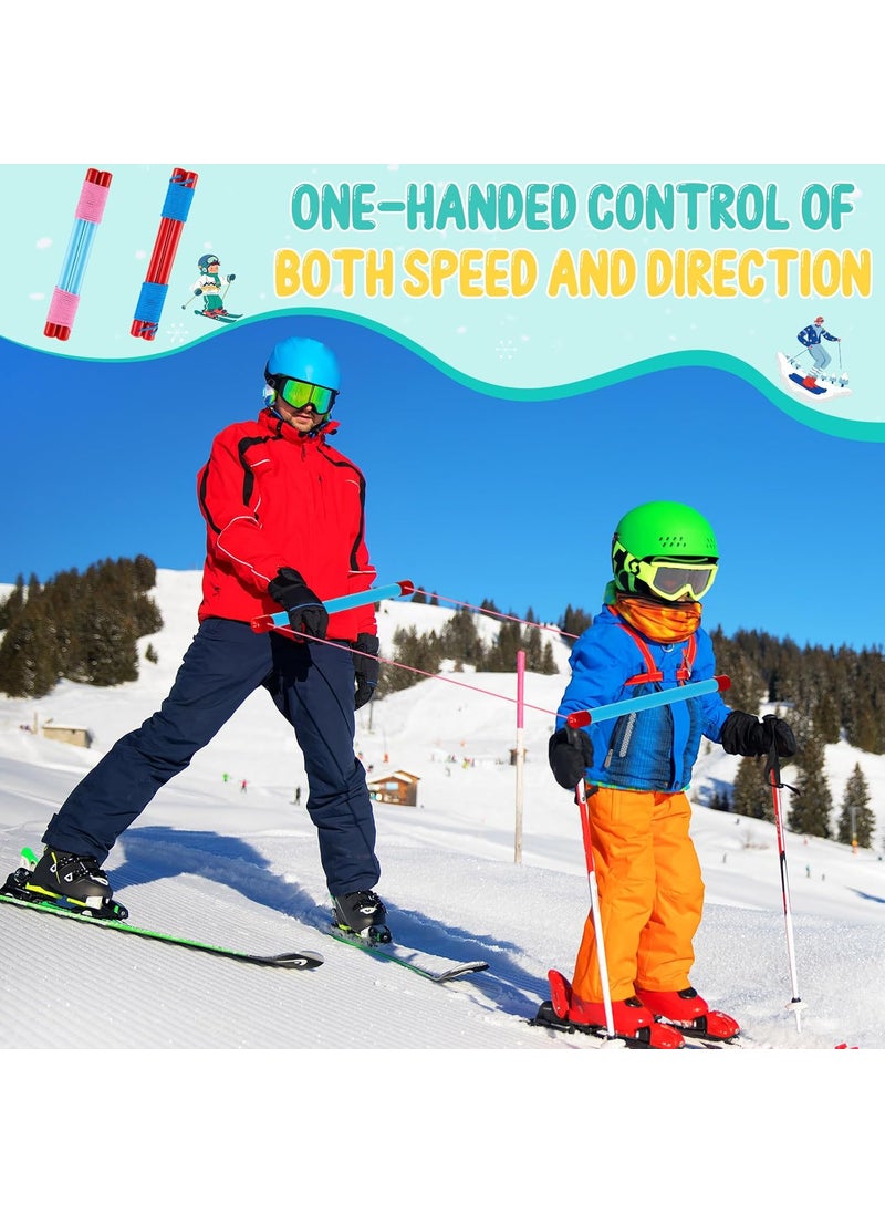 Civaner Civaner 4 Pcs Kids Ski Trainer Ropes Downhill Simple Harness Free Design Straps for Teaching Children Skiing Safely  - Image 4