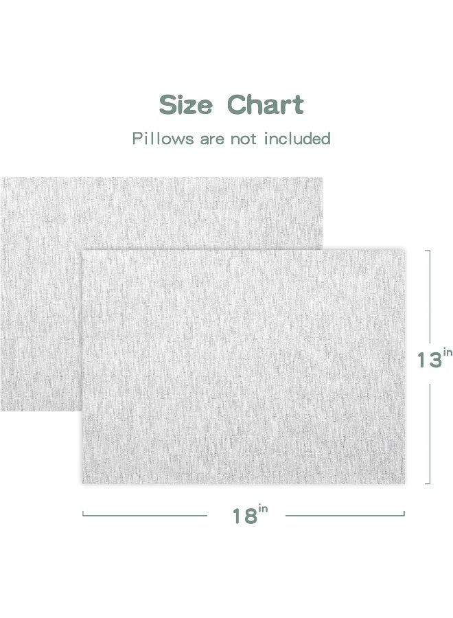 Zenssia Organic Cotton Toddler Pillowcase/Travel Pillowcase Pack of 2 Set 13x18 Inches with Envelope Closure - Soft & Breathable Baby Pillow Case Cover Solid Gray - Image 4